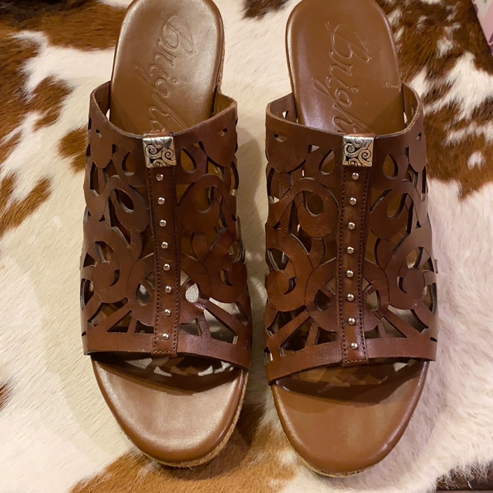 Brighton Daria Brown Wedge Sandals, like new!